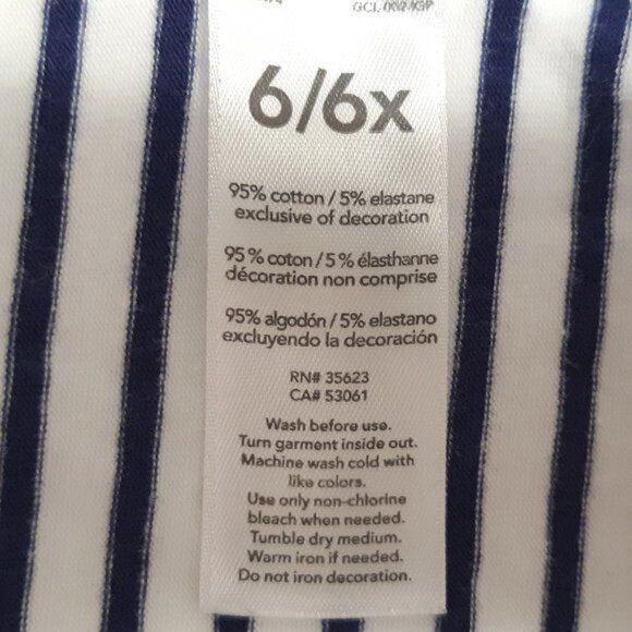 Cat and Jack Tank Top Carters Shirt Girls Size 6 Blue White Beach Lot of 2 - Picture 10 of 10